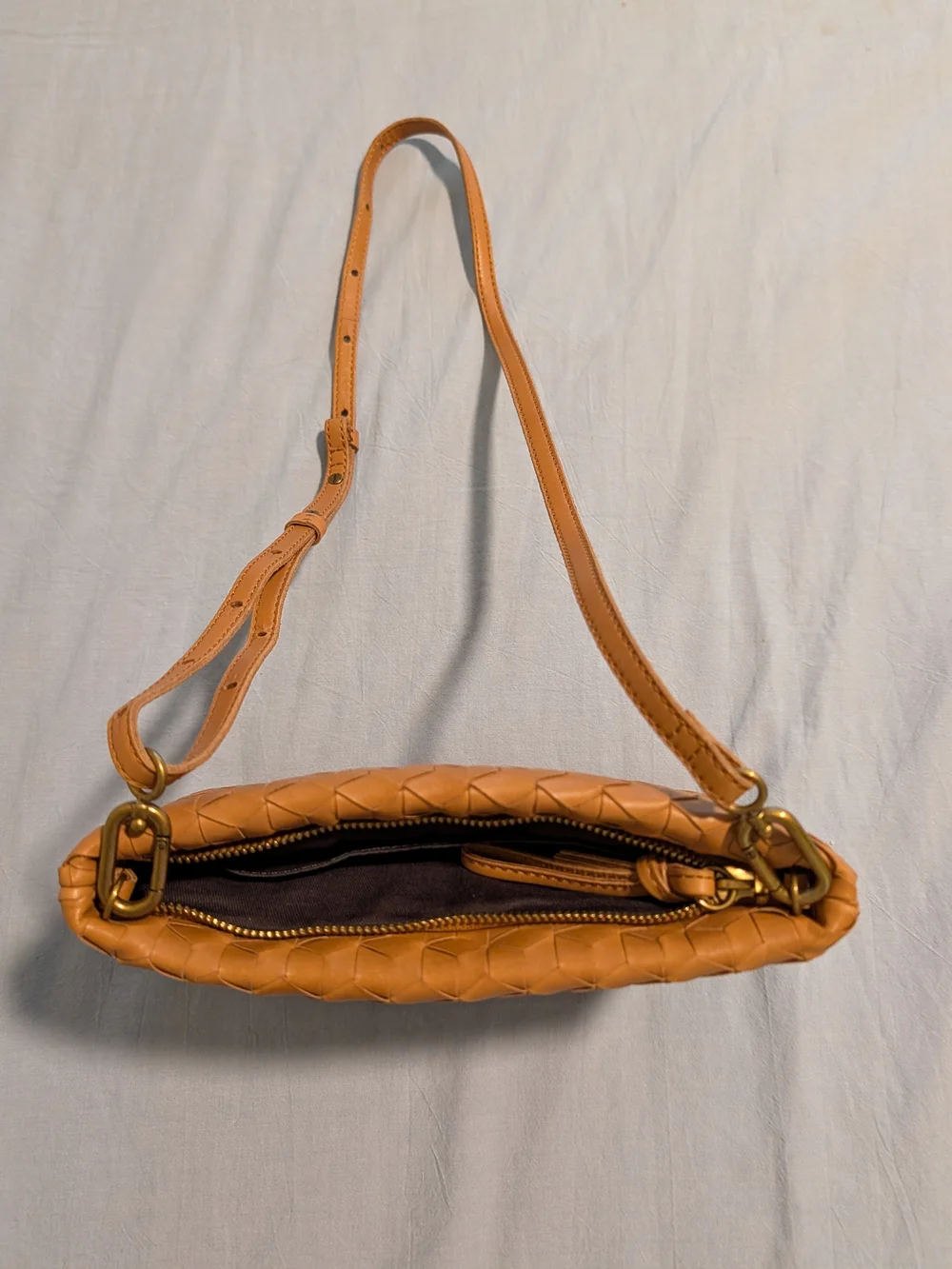 Women's Tan Woven Crossbody Bag